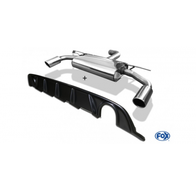 Escape FOX VW Golf VII - eje trasero rigido - reestyling - carbon escape final duplex - 1x100 type 16 duplex incl. Rieger-inser