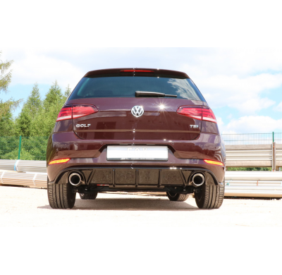 Escape FOX VW Golf VII - eje trasero rigido - reestyling - black escape final duplex - 1x100 type 25 duplex incl. Rieger-inser b