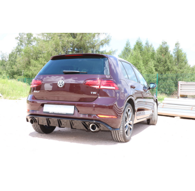 Escape FOX VW Golf VII - eje trasero rigido - reestyling - black escape final duplex - 1x100 type 25 duplex incl. Rieger-inser b