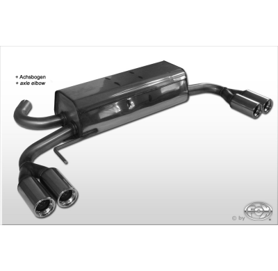 Escape FOX VW bus T4 Syncro escape final cross salida duplex incl. tubo conexion with holder - 2x76 13 duplex