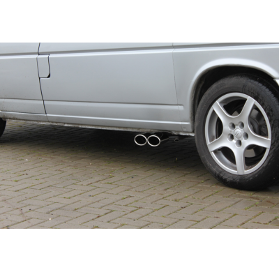 Escape FOX VW T4 Bus/ Transporter/Multivan/Caravelle Sidepipe system with final and escape delantero, exit on the drivers side -