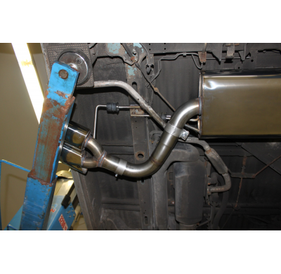 Escape FOX VW T4 Bus/ Transporter/Multivan/Caravelle Sidepipe system with final and escape delantero, exit on the drivers side -