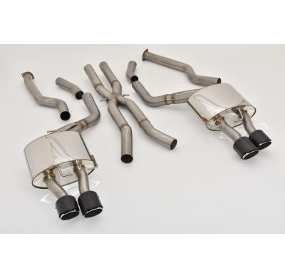 Catback-System De 70 Mm Con Tubo De Escape L. & R. Con Tubos De Recambio De Catalizador Friedrich Bmw 6er E63 M6  Desde Año: 200