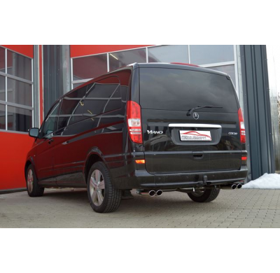 Catback-System De 70 Mm Con Salida De Escape Izquierdo Y Derecho Friedrich Mercedes V/W639/2 Viano  Año: 10/2010-2014 2wd/Short