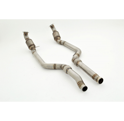 2x Sección Inferior Del Downpipe De 76 Mm Con Catalizador Deportivo Hjs De 200 Celdas Friedrich Mercedes S/W212 E63 Amg + S Seda