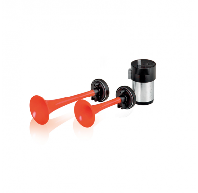 Juego bocina 2 Trompetas plástico rectas 12v. Fisa