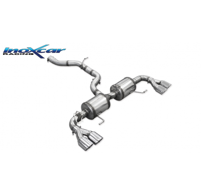 Escape trasero deportivo 2X80 X-RACE Salida Izq. + Dcha. + Conjunto de válvulas con motores eléctricos originales AUDI A1 (T