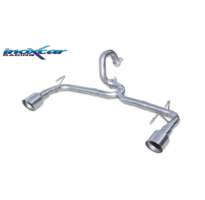 Escape trasero sin silenciador 1X102 RACING Salida Izq. + Dcha. ABARTH 500 1.4 T-JET (135CV-160CV) 2008-- Ø 48 CABRIO 2010-- SIN