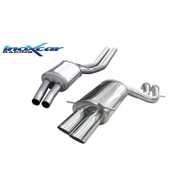 Tubo central con silenciador + Escape trasero 2X80 RACING AUDI A4 (Type B5) RS4 2.7 BITURBO (380CV) 1998-2001 CON Homologacion E