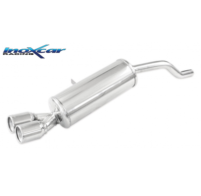 Escape trasero deportivo 2X80  RENAULT CLIO 3 Restyling 2009-- 1.2 TURBO (100CV) 2009--  Ø 40 CON Homologacion Europea Inoxc