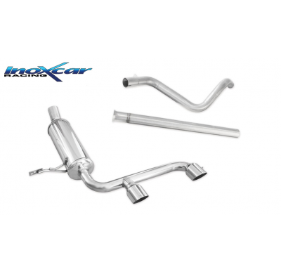 Tubo central directo+ Escape trasero CEN 2X76 RACING diam. 63,5 RENAULT MEGANE II 2.0 16V RS TURBO (225CV) 2004-- Ø 60 SIN homol