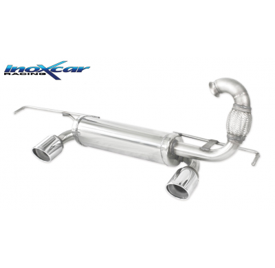 Escape trasero deportivo 1X80 X-RACE Salida Izq. + Dcha. RENAULT TWINGO (type MK3) GT 900 (110CV) 2017-- CON homologacion In