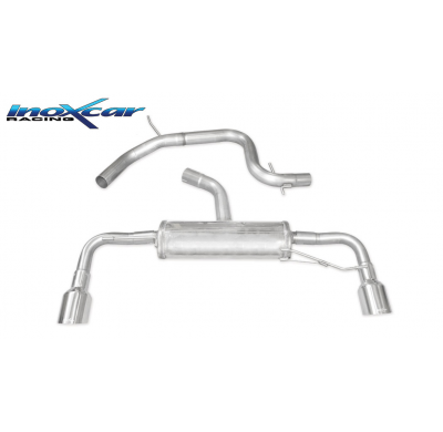 Tubo central directo+ Escape trasero 1X100 RACING Salida Izq. + Dcha. Ø 70 VOLKSWAGEN GOLF 6 2.0 TSI GTI (210CV) 2009-- SIN homo