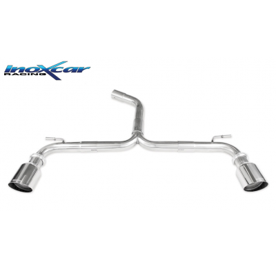 Escape trasero sin silenciador duplex 1X102 RACING VOLKSWAGEN GOLF 7 2.0 GTD (184cv) 2013-- Ø 55 SIN homologacion Inoxcar