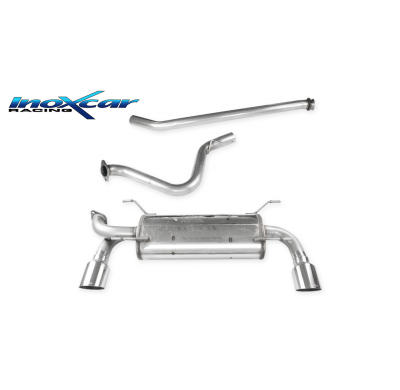 Tubo central directo + Escape trasero 1X100 RACING Salida Izq. + Dcha. Ø 63 SUBARU BRZ 2.0 (200CV) 2012-- SIN homologacion Inoxc