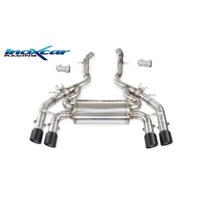 Escape trasero deportivo 2X90 X-RACE BLACK MATT Salida Izq. + Dcha. + Conjunto de válvulas con motores eléctricos originales