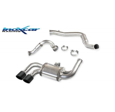 Tubo de sustitución del catalizador + Tubo intermedio + Escape trasero CEN 2X90 X-RACE Black Edition PORSCHE CAYMAN 718 S 2.5i T