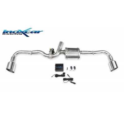 Escape trasero deportivo 1X100 RACING Salida Izq. + Dcha. + Válvula con kit de vacío + mando a distancia ALFA ROMEO 4C 1750