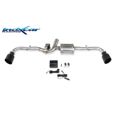 Escape trasero deportivo 1X100 BLACK CERAMIC Salida Izq. + Dcha. + Válvula con kit de vacío + mando a distancia ALFA ROMEO 4