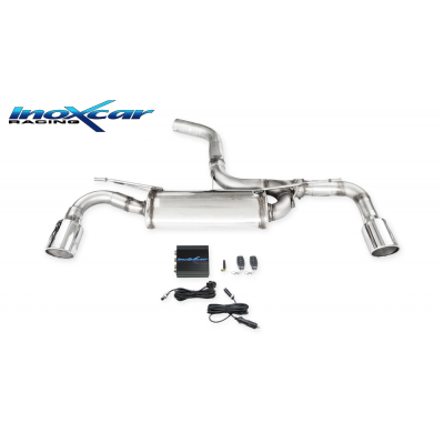 Escape trasero deportivo 1X100 X-RACE Salida Izq. + Dcha. + Válvula con kit de vacío + mando a distancia VOLKSWAGEN GOLF 7.5