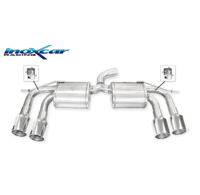 Escape trasero 2X102 Salida Der. + Izq. + Valvole con montaggio motorini elettrici di serie VOLKSWAGEN GOLF 7.5 2.0 R Performanc