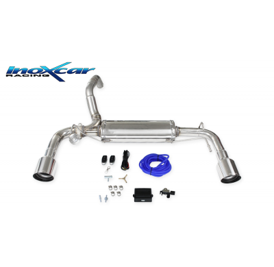 Escape trasero deportivo 1X100 RACING Salida Izq. + Dcha. + Válvula con kit de vacío + mando a distancia ABARTH 595 1.4 TURB