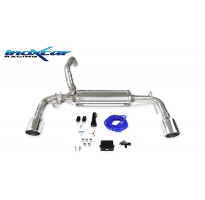 Escape trasero deportivo 1X100 X-RACE Salida Izq. + Dcha. + Válvula con kit de vacío + mando a distancia ABARTH 595 1.4 TURB