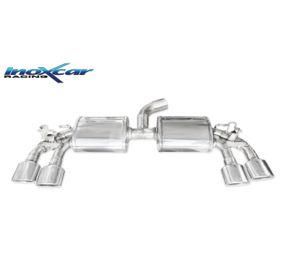 Escape trasero deportivo 2X120X80 Salida Izq. + Dcha. + Válvulas con montaje con motores eléctricos originales VOLKSWAGEN GO