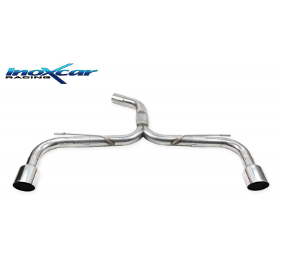 Escape trasero sin silenciador 1X100 RACING Salida Izq. + Dcha. VOLKSWAGEN GOLF 8 2.0 GTI (245cv) 2020-- SIN homologacion Inoxca
