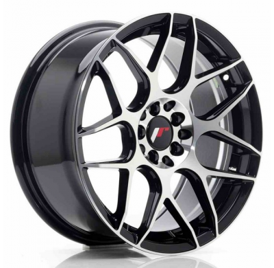 LLANTA JR Wheels JR18 17x8 ET35 5x100/114 Gloss Black Machined JAPAN RACING