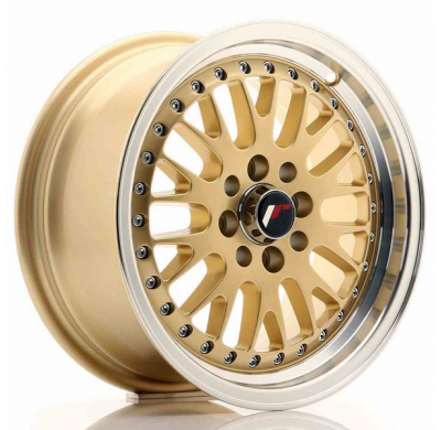 LLANTA JR Wheels JR10 15x7 ET30 4x100/108 Gold w/Machined Lip JAPAN RACING