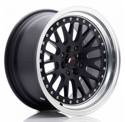 LLANTA JR Wheels JR10 16x8 ET20 4x100/108 Matt Black w/Machined Lip JAPAN RACING