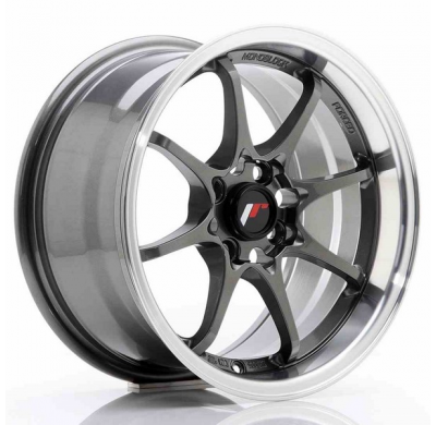 LLANTA JR Wheels JR5 15x8 ET28 4x100 Gun Metal w/Machined Lip JAPAN RACING