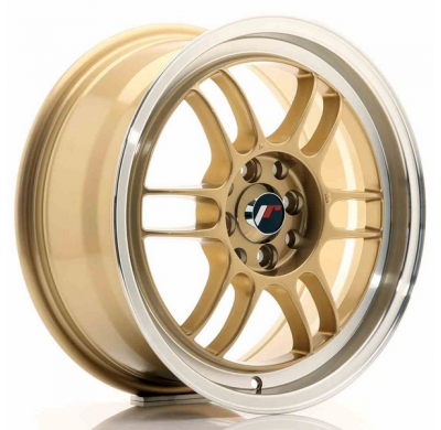 Llanta Jr Wheels Jr7 16x7 Et38 4x100/114 Gold W/Machined Lip Japan Racing