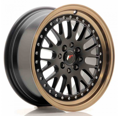 LLANTA JR Wheels JR10 16x7 ET30 4x100/108 Matt Black w/Bronze Lip JAPAN RACING