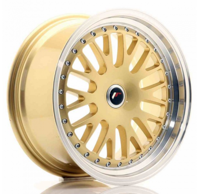 LLANTA JR Wheels JR10 17x8 ET35 Blank Gold w/Machined Lip JAPAN RACING