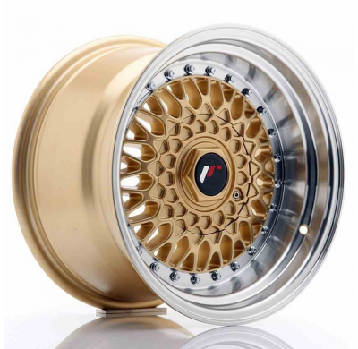 LLANTA JR Wheels JR9 15x9 ET10 4x100/108 Gold w/Machined Lip JAPAN RACING