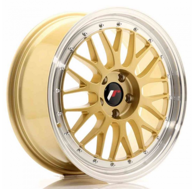 LLANTA JR Wheels JR23 18x8 ET40 5x112 Gold w/Machined Lip JAPAN RACING