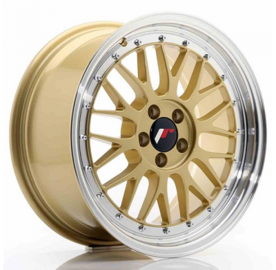 LLANTA JR Wheels JR23 17x8 ET35 5x100 Gold w/Machined Lip JAPAN RACING