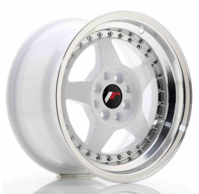 LLANTA JR Wheels JR6 15x8 ET25 4x100/108 White w/Machined Lip JAPAN RACING
