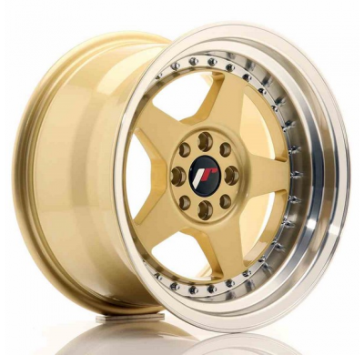 LLANTA JR Wheels JR6 16x9 ET20 4x100/108 Gold w/Machined Lip JAPAN RACING