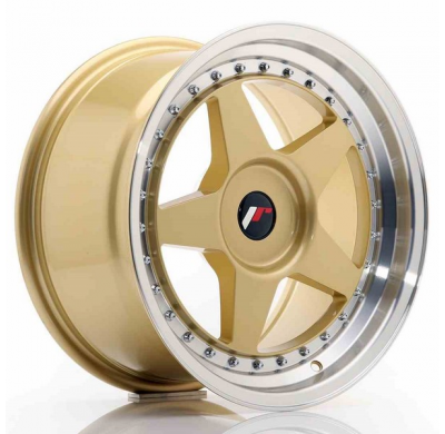 LLANTA JR Wheels JR6 17x9 ET20-35 BLANK Gold w/Machined Lip JAPAN RACING