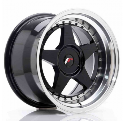 LLANTA JR Wheels JR6 17x10 ET20 BLANK Glossy Black w/Machined Lip JAPAN RACING