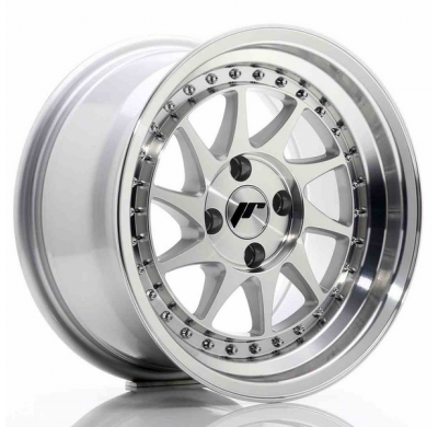LLANTA JR Wheels JR26 15x8 ET15 4x100 Silver Machined Face JAPAN RACING