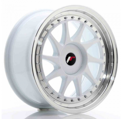 LLANTA JR Wheels JR26 17x8 ET20-35 BLANK White w/Machined Lip JAPAN RACING