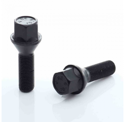 Juego De 20 Pernos Cónicos Hex17 M12x1,5 X28mm Negro Japan Racing