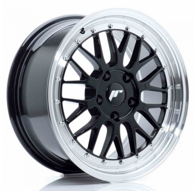 LLANTA JR Wheels JR23 17x8 ET35 5x100 Gloss Black w/Machined Lip JAPAN RACING