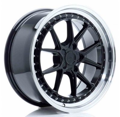 LLANTA JR Wheels JR39 19x8,5 ET15-35 5H BLANK Glossy Black w/Machined Lip JAPAN RACING