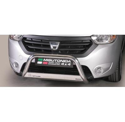 Defensa Delantera Acero Inox Homologacion Ec Dacia Dokker Medium Bar Acero Inox Diametro 63
