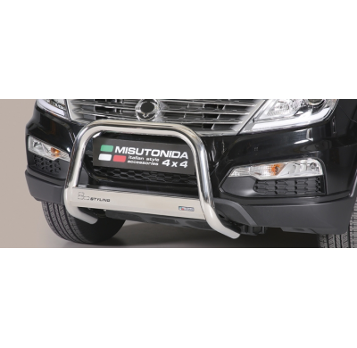 Defensa Delantera Acero Inox Homologacion Ec Ssangyong Rexton W 13> Medium Bar Acero Inox Diametro 63